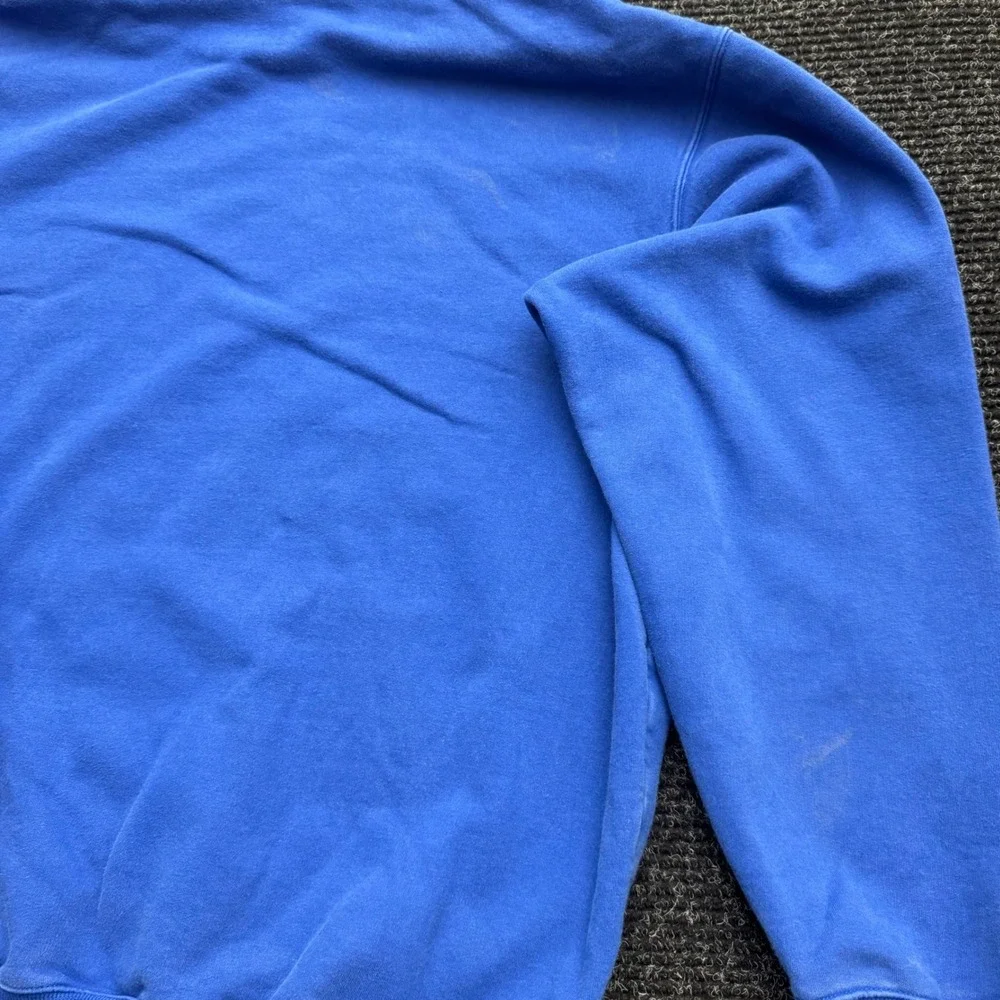 Adidas Hoodie Mens 2XL Blue Pullover Distressed Logo Fleece Sweatshirt RN119208